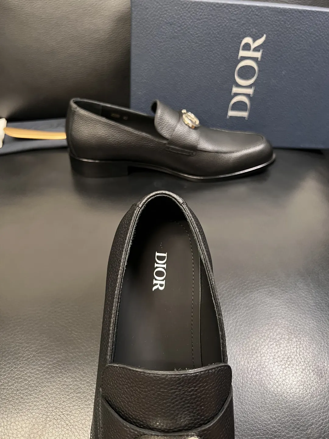 Dior Black/Gray Leather Loafers Image 8 Dior Black/Gray Leather Loafers Image 8