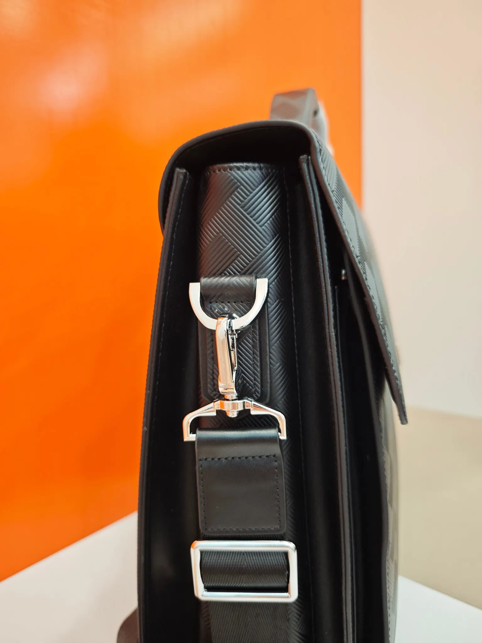 Black Briefcase Business Commuter Leather