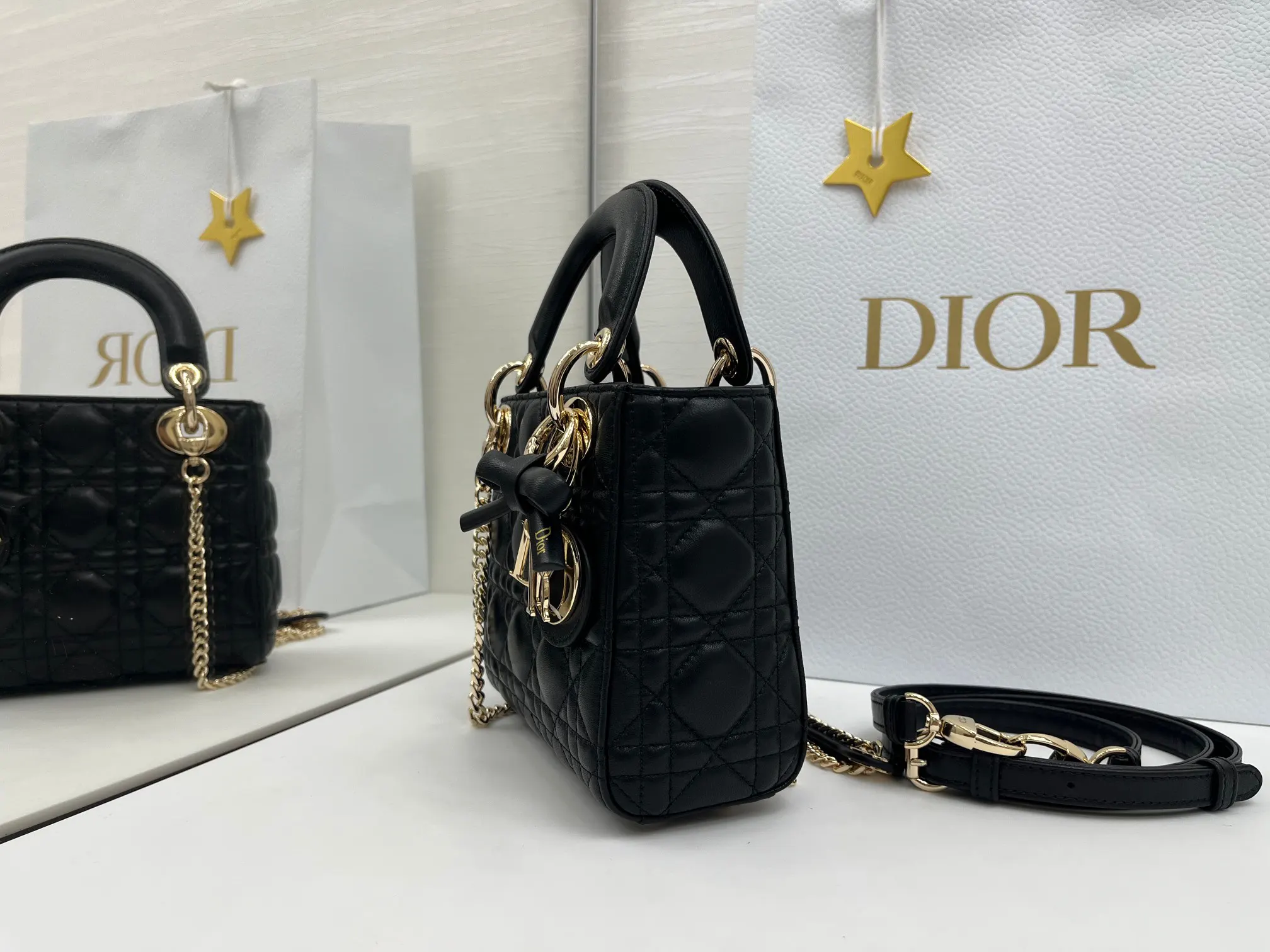 Dior Lady Dior Lady Chain Bag Handheld Crossbody