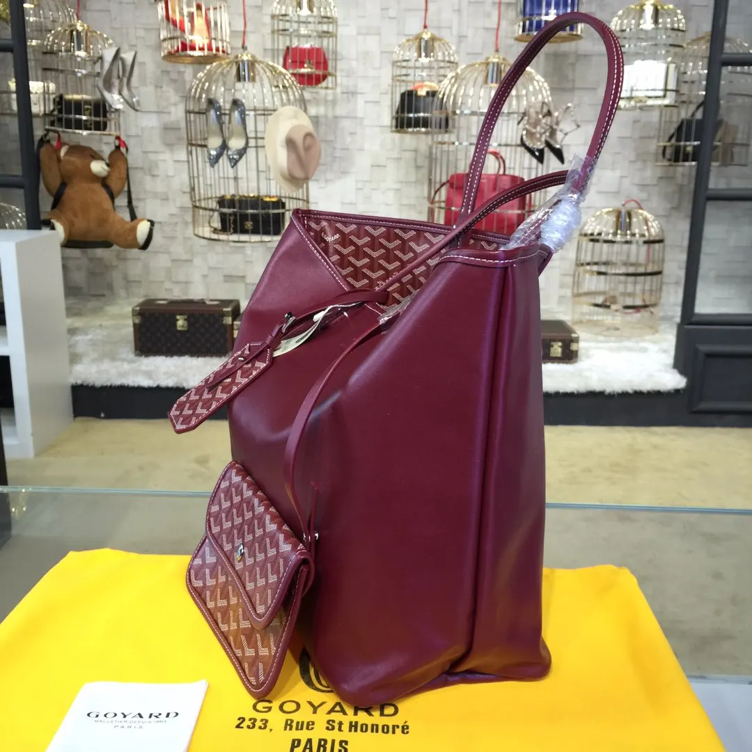 Goyard 戈雅 双面可用 充满法式优雅 订制Y字母涂鸦料 皮轻 托特包 大容量托特款