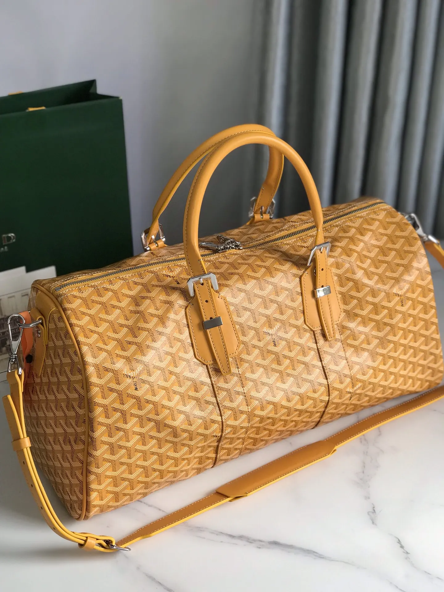 Goyard 深藍 酒紅 小牛皮 旅行袋 大容量旅行款