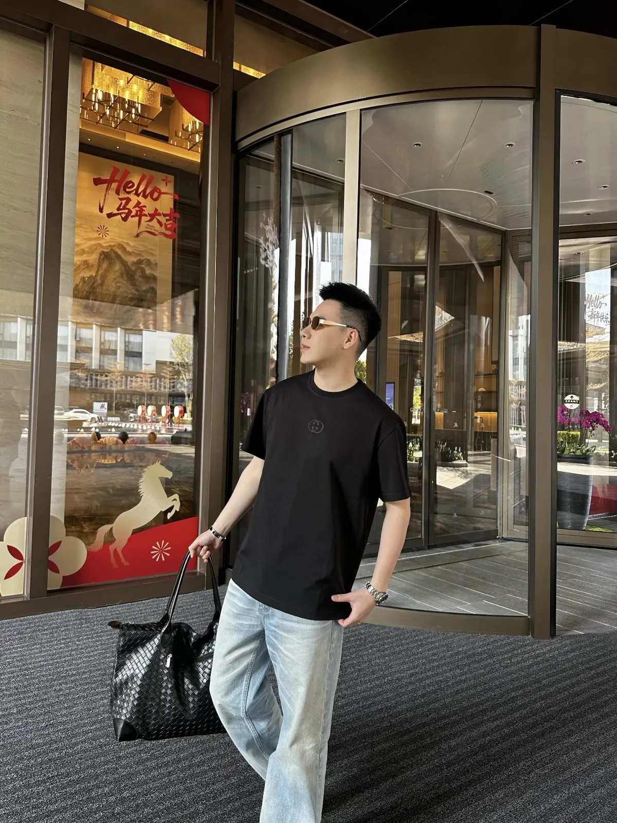 Gucci 黑色 刺绣 印花 针织衫 质感针织款