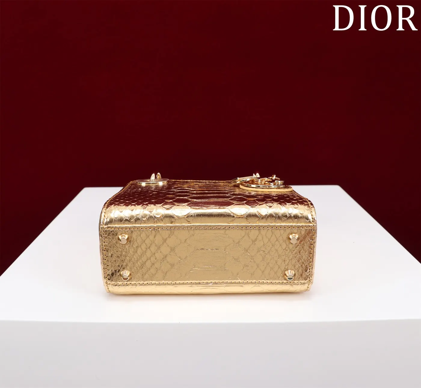 Dior Lady Dior Lady 金色藤格纹手提斜挎包 珠光