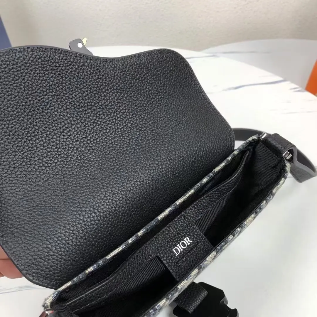 Black Beige Clutch Bag Leather