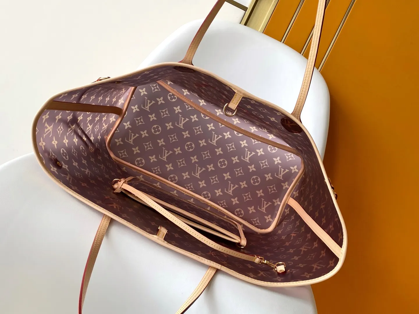 Neverfull 棕色 藍色 牛皮 托特包 大容量托特款