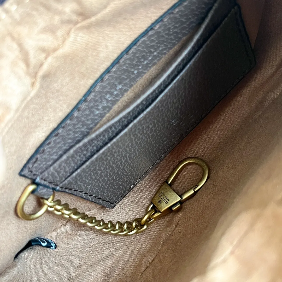 Gucci Marmont 棕色 Monogram 腋下包