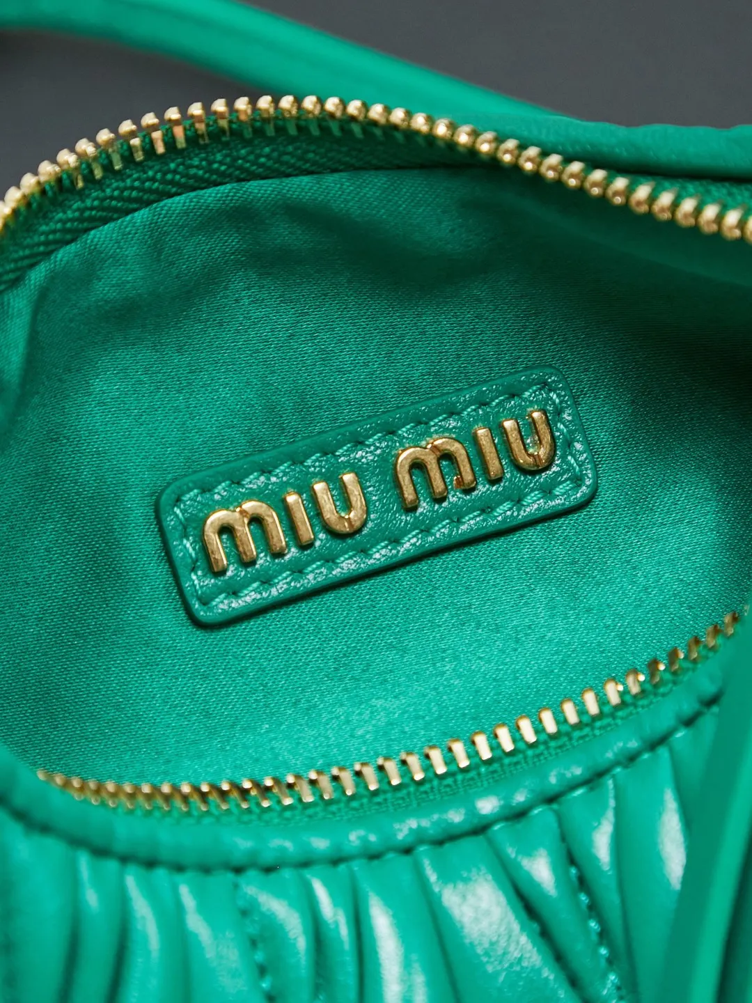 Miu 綠色 羊皮 手提包 通勤手提款
