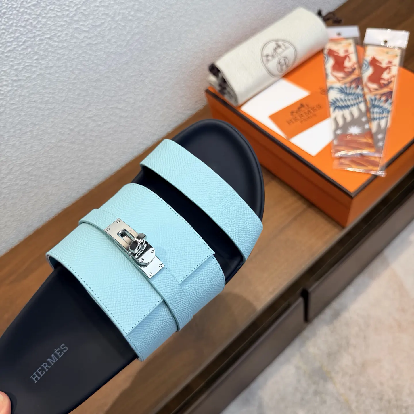 Hermès Leather Slides