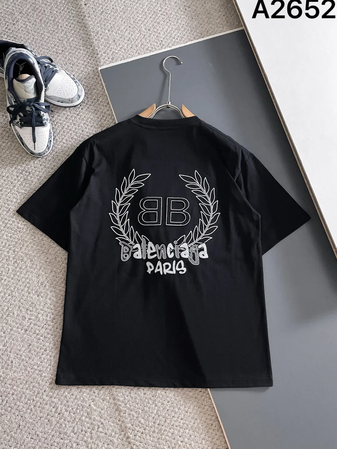 Balenciaga 黑色 純棉 Logo 短袖T恤