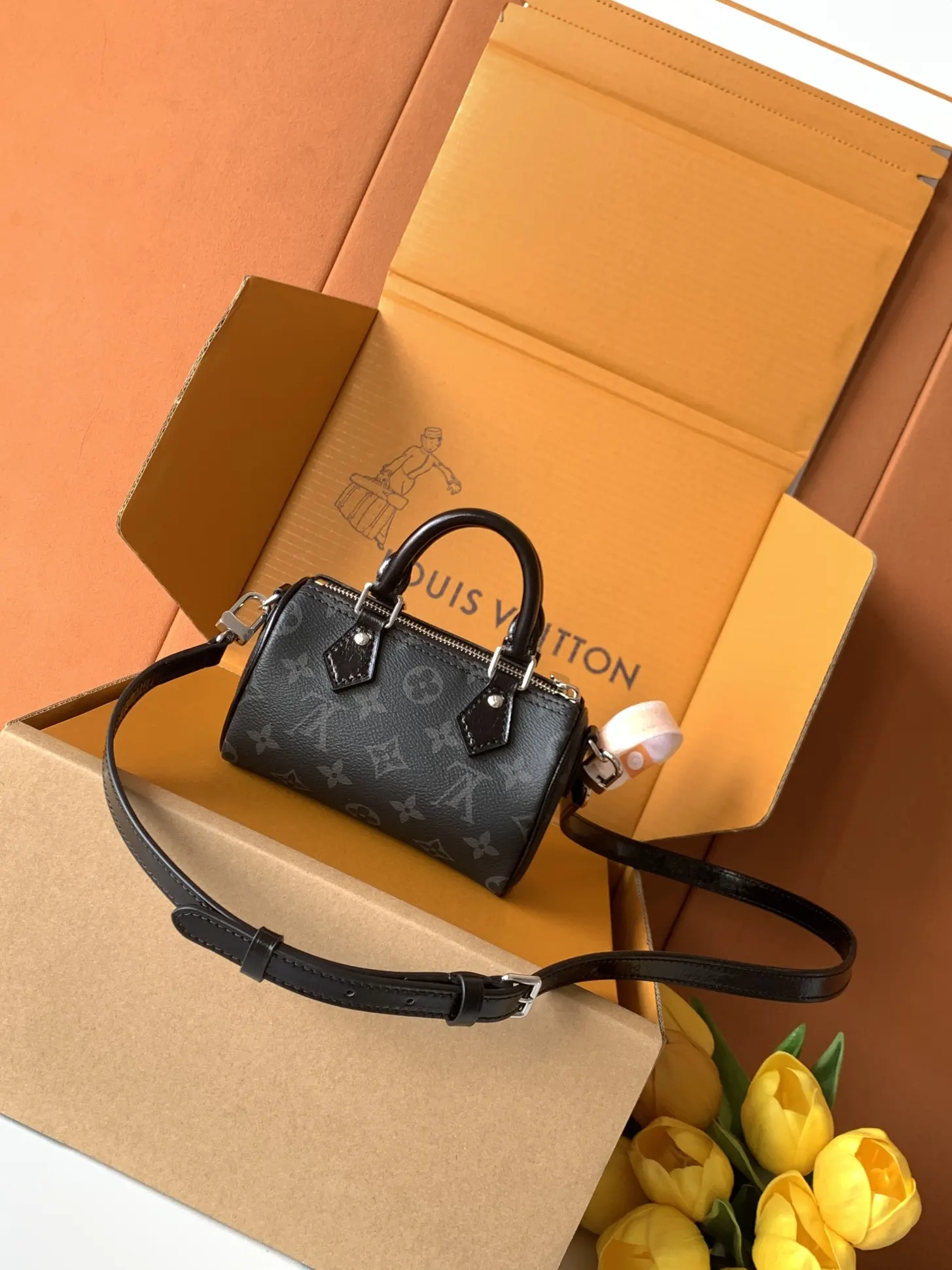 Black Organizer Pouch Travel Leather