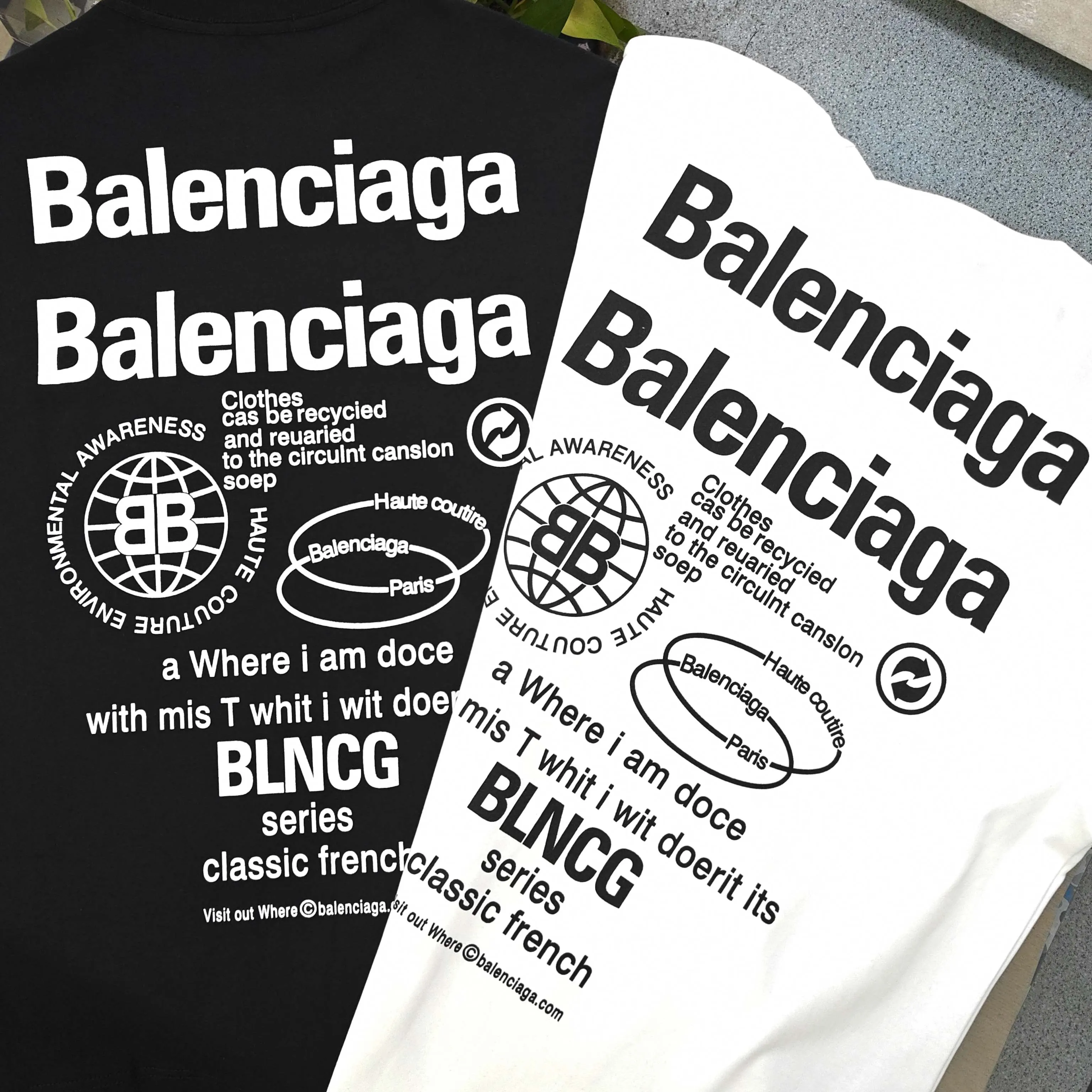 Balenciaga 黑色 纯棉 Logo 短袖T恤