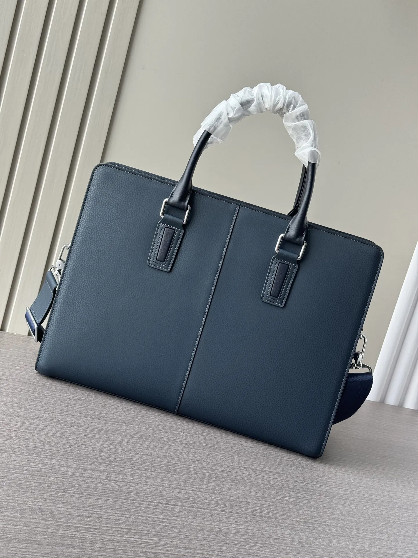 Prada 黑色 藍色 小牛皮 公文包 商務通勤款