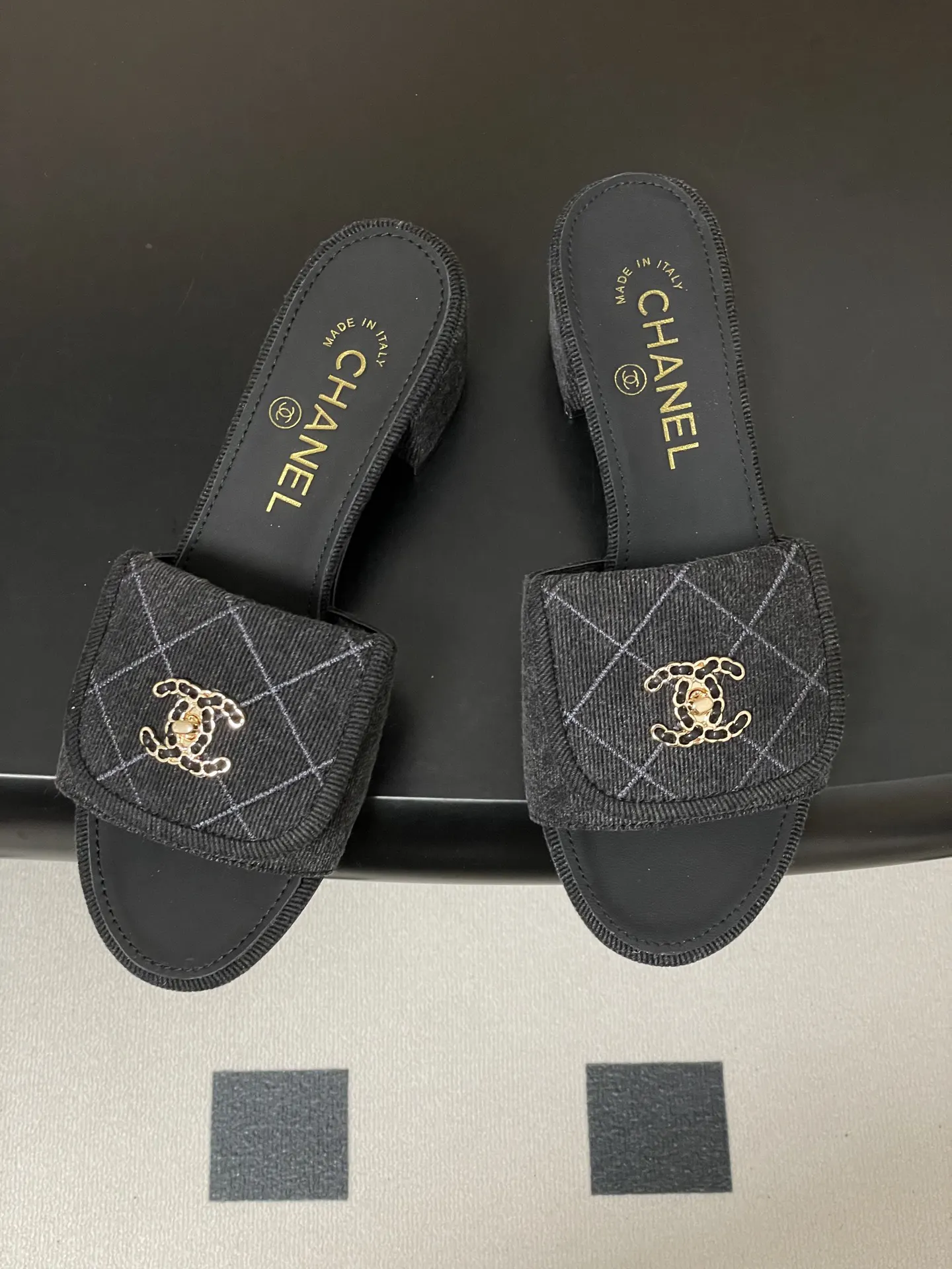 Chanel 黑色牛皮拖鞋 休闲凉拖