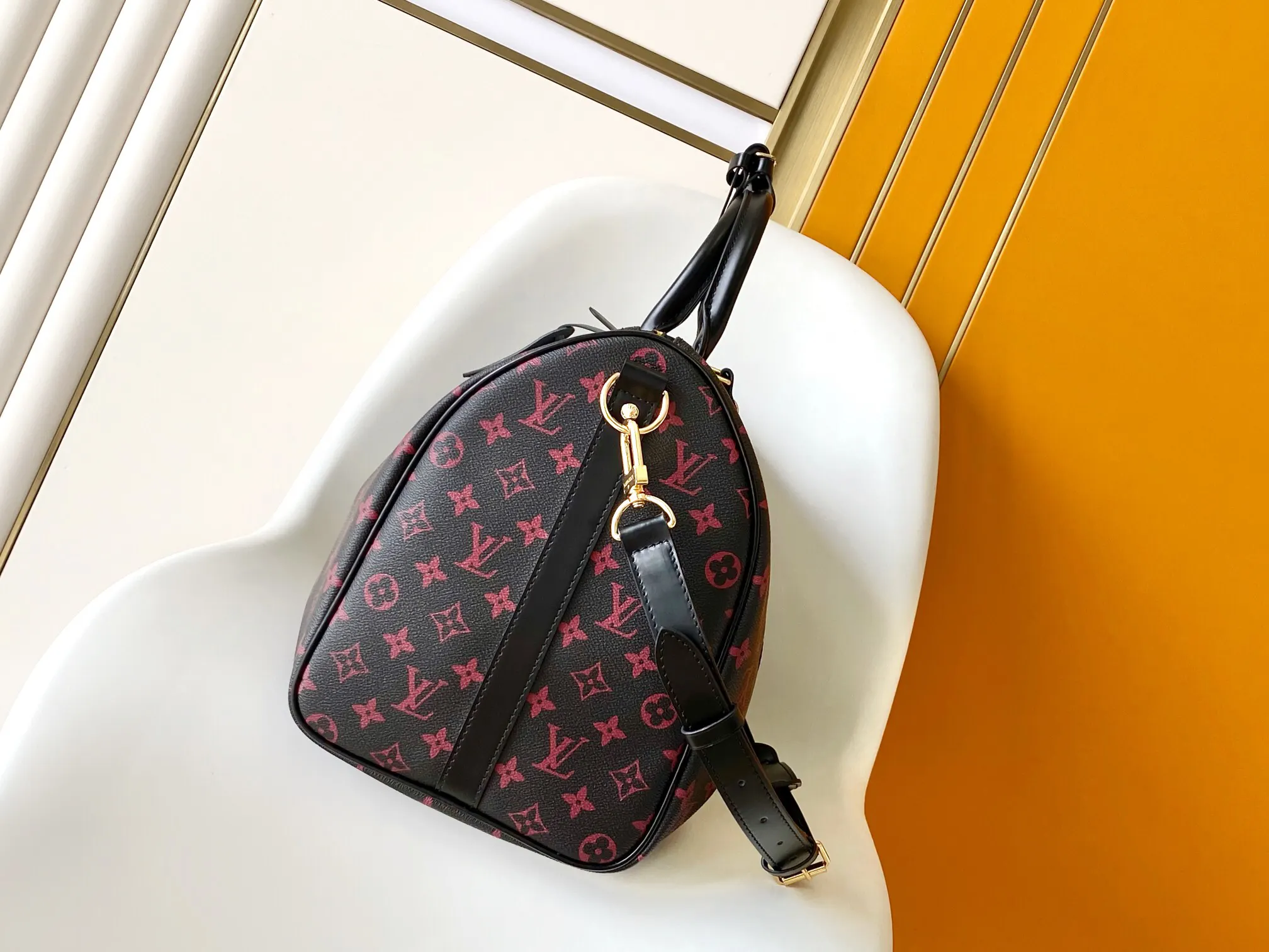 Keepall 黑色 金色 牛皮 旅行包 大容量旅行款