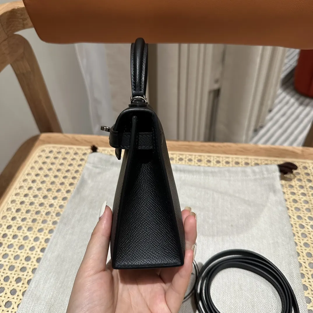 Hermès Kelly Mini Black Epsom Crossbody Bag