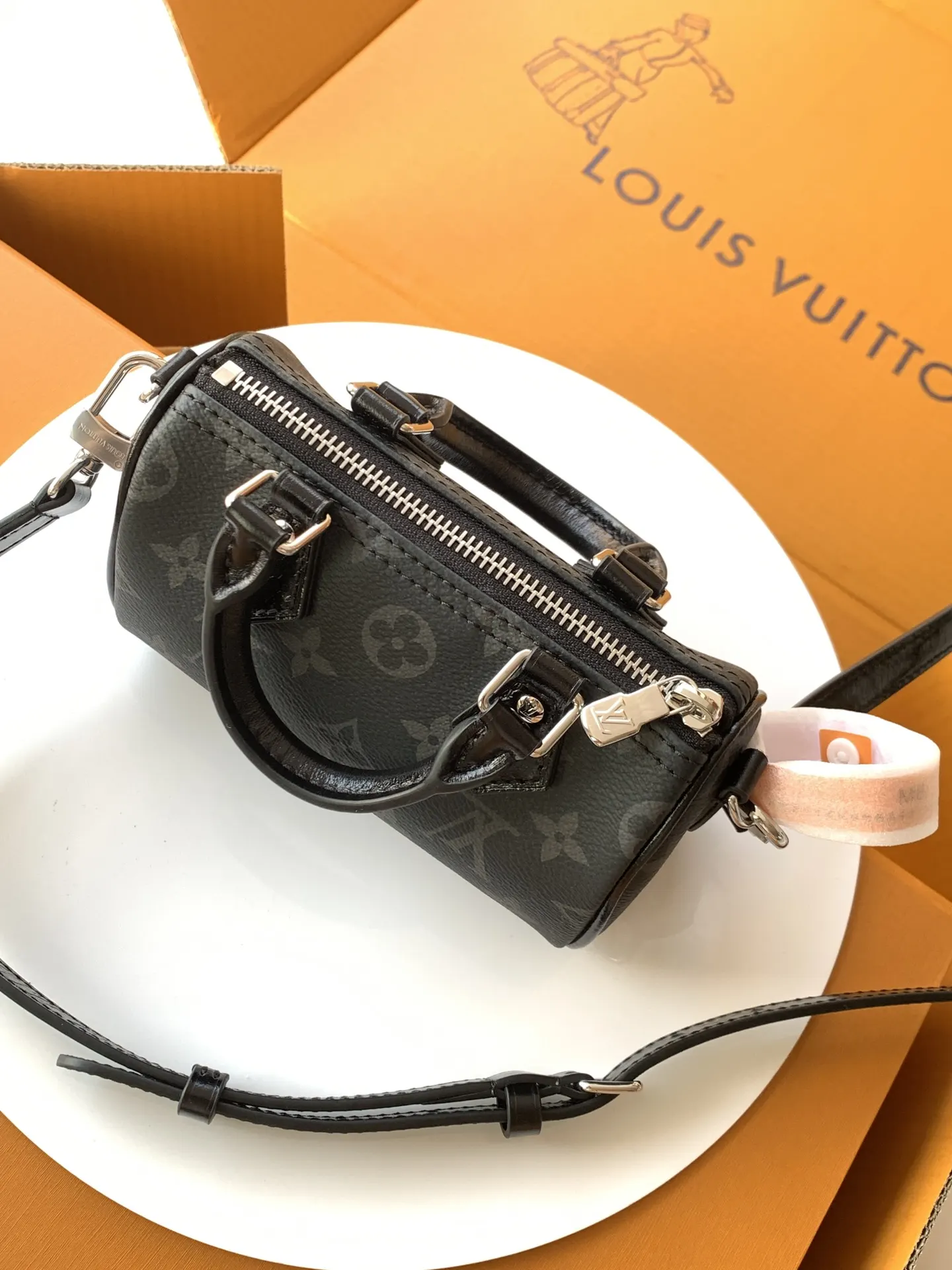 Black Organizer Pouch Travel Leather