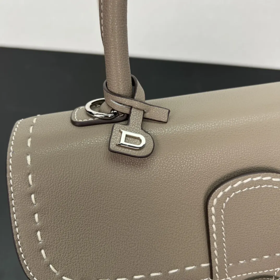 Delvaux 焦糖色 小牛皮 手提包 通勤手提款