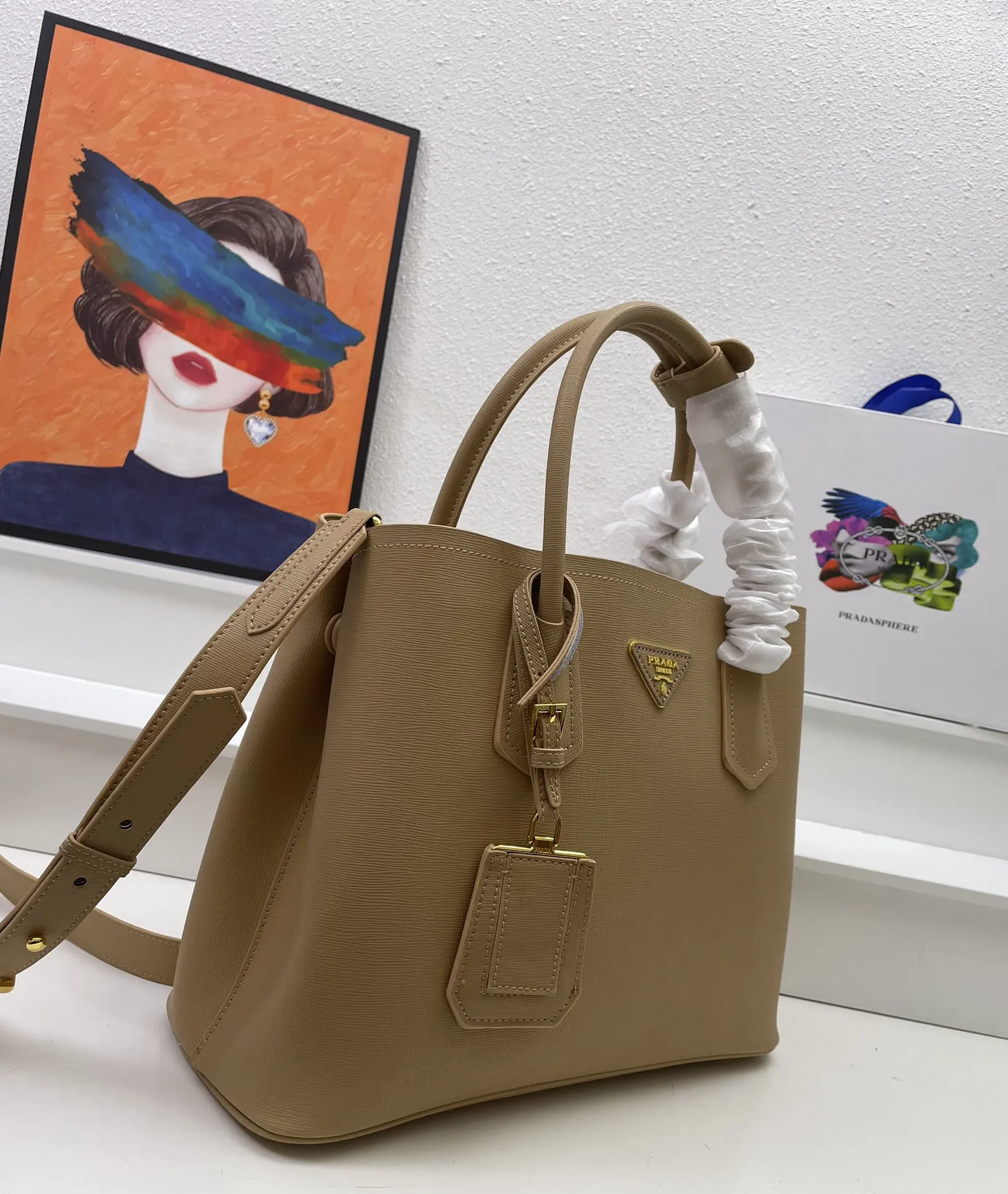 Prada Saffiano Tote Bag Lightweight Leather