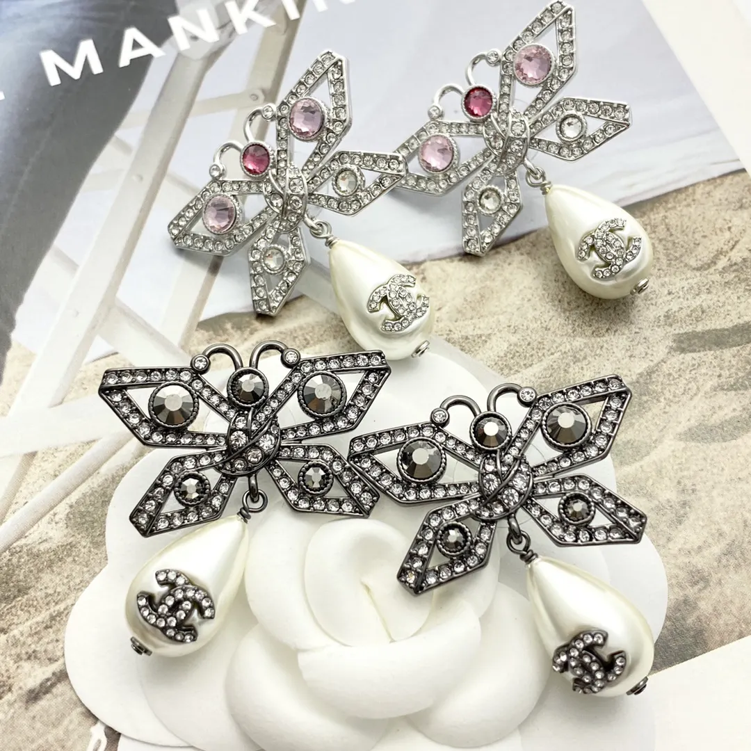 Chanel Gray Pearl Earrings