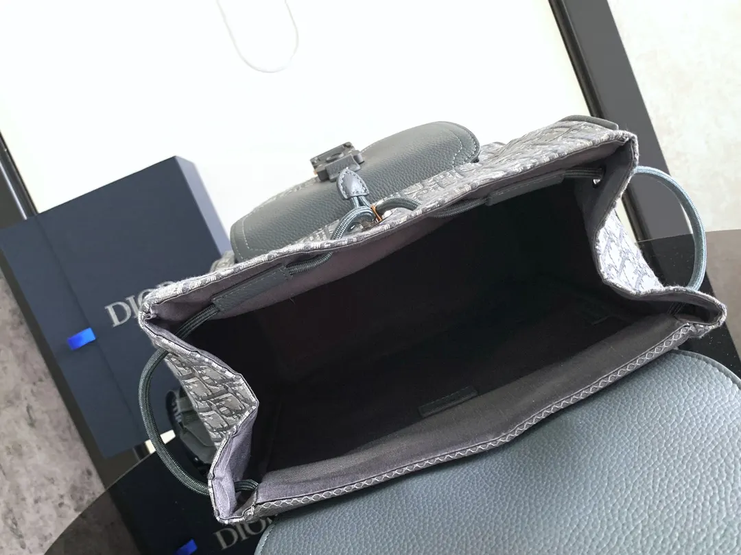 Dior 灰色 牛皮 双肩包 实用双肩款