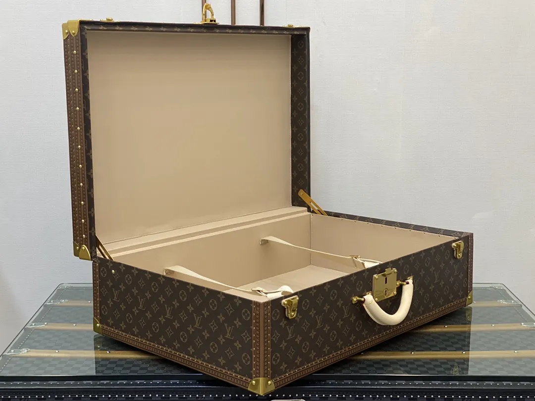 Louis Vuitton Gold Suitcase Travel Lightweight Canvas