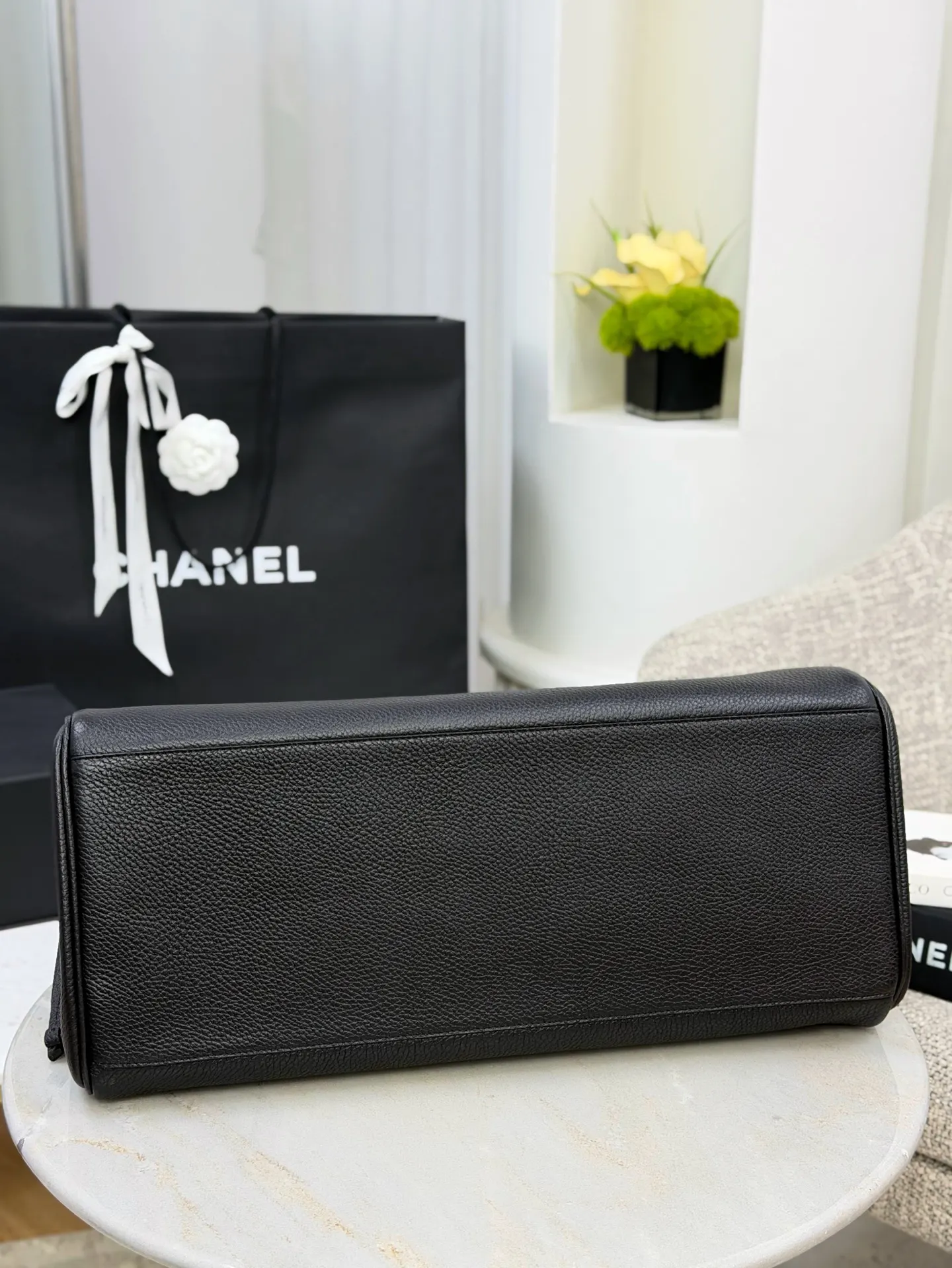 CHANEL 19 Bag 黑色粗花呢鏈條手提包 大号款