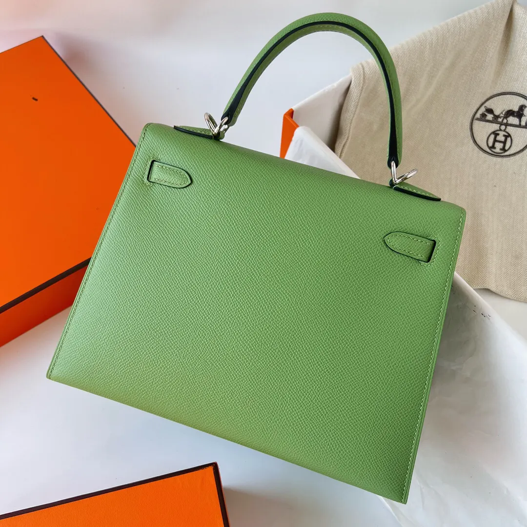 Hermès Kelly 牛油果绿 Epsom掌纹牛皮 手提包 25cm
