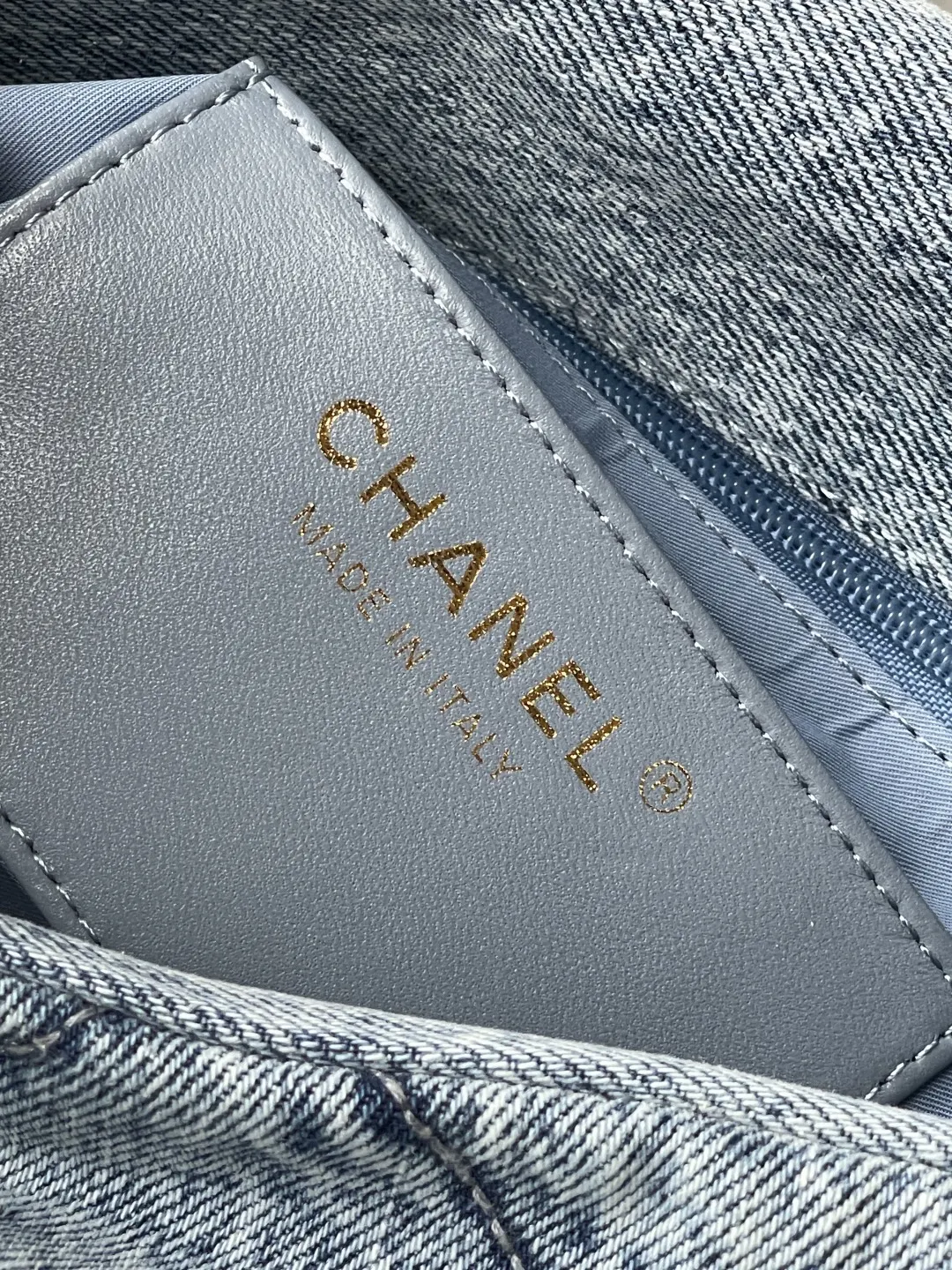 CHANEL 金色 牛仔 鏈條包 精致鏈條款