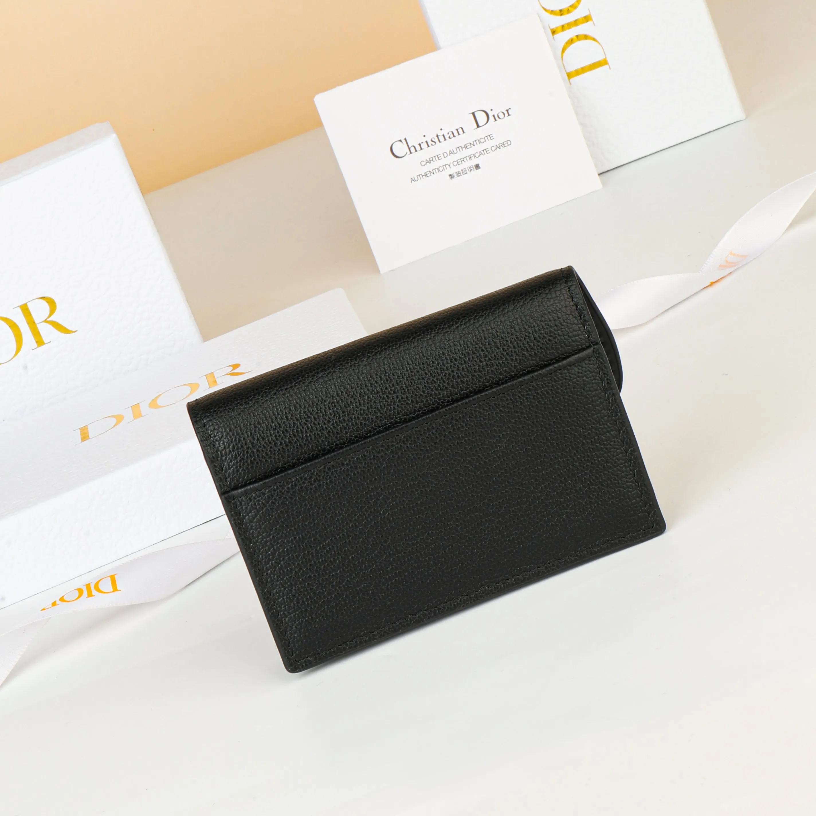 Dior Saddle 黑色 皮革 钱包