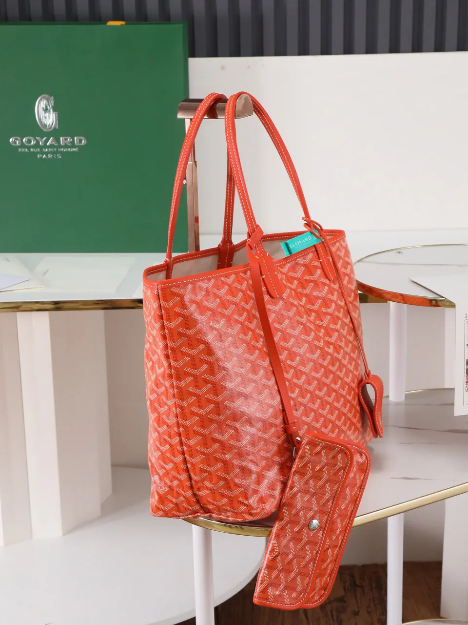 Goyard 橙色 帆布 腋下包 复古腋下背款