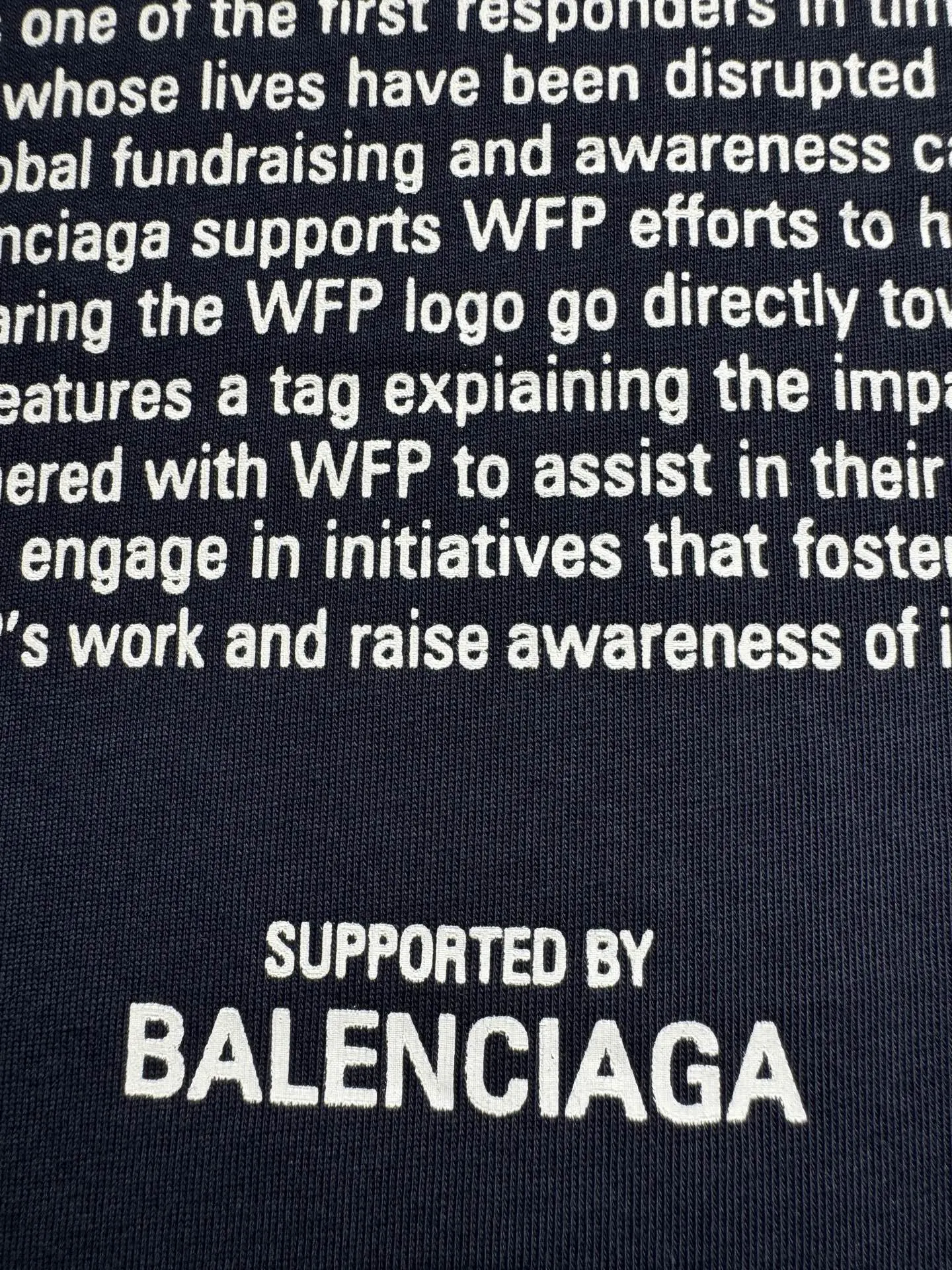 Balenciaga 藏青 Logo 印花 短袖T恤
