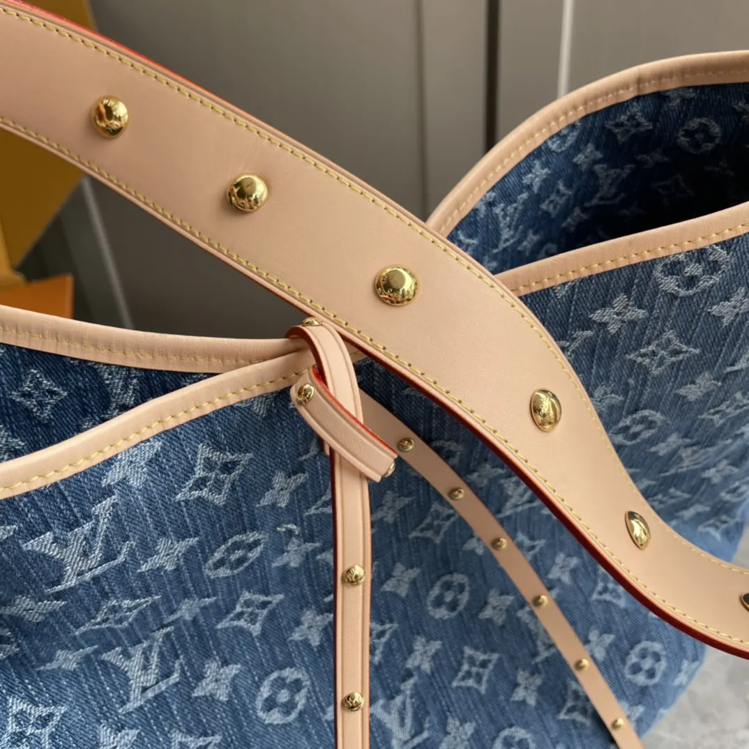 LV CarryAll 藍色 牛仔 帆布 手拿包 精致手拿款