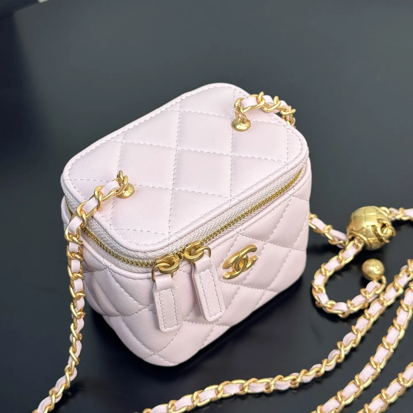 CHANEL 红色 羊皮 链条包 精致链条款