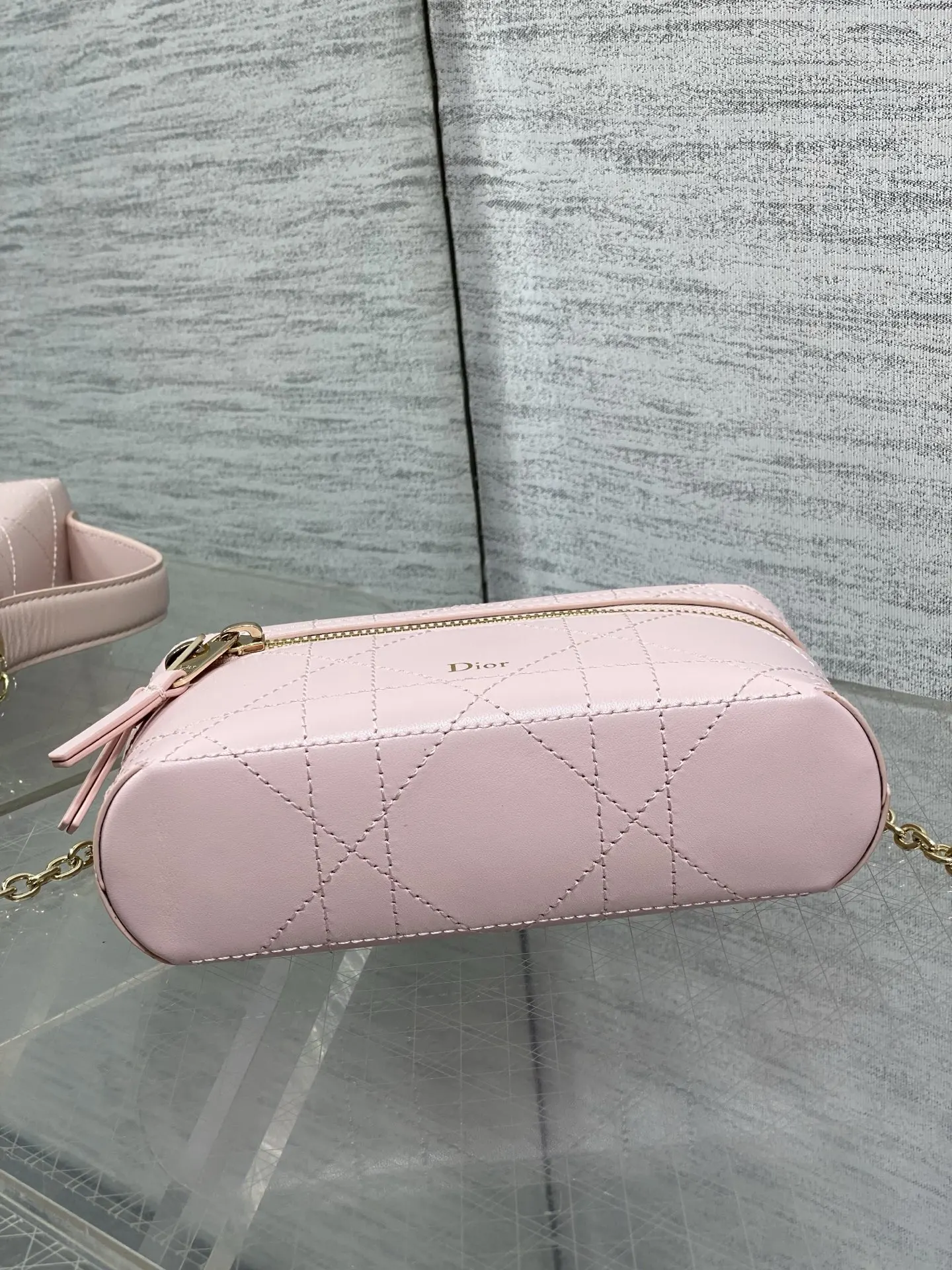 Dior Cannage藤格纹 黑色牛皮链条包 手提斜挎