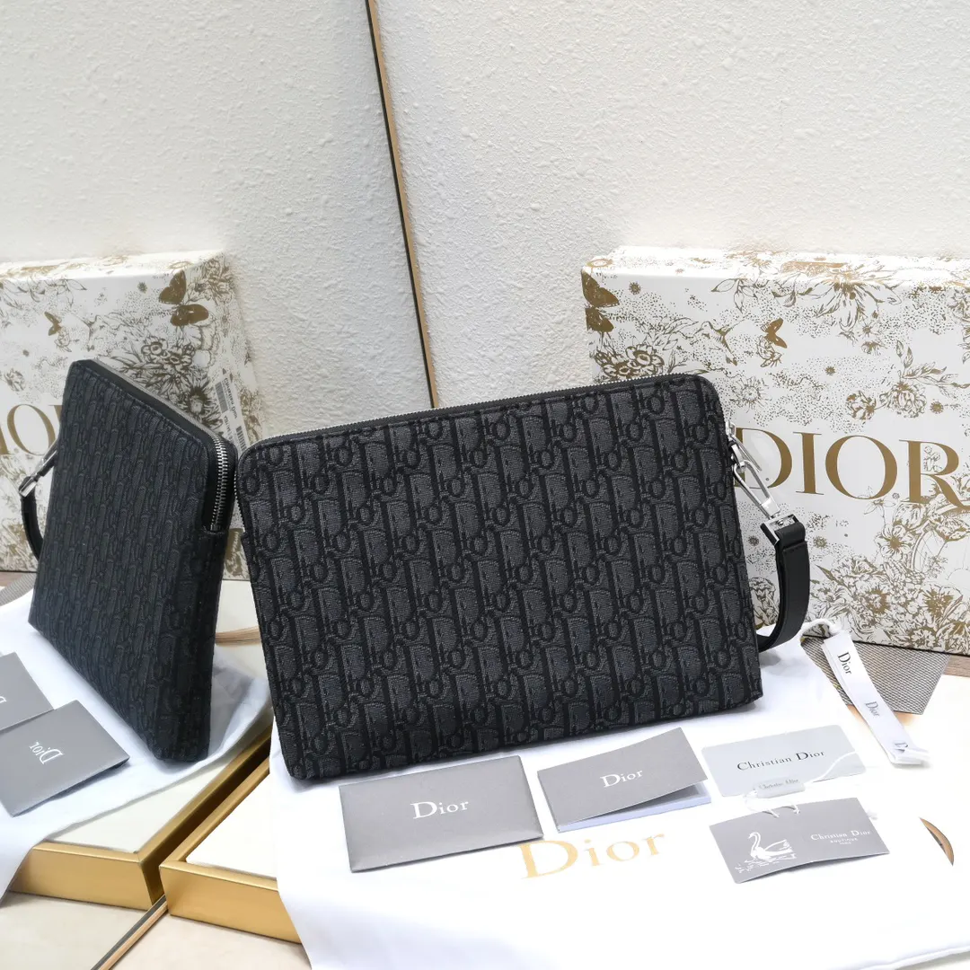 Dior 黑色 米色 皮革 手拿包 精致手拿款