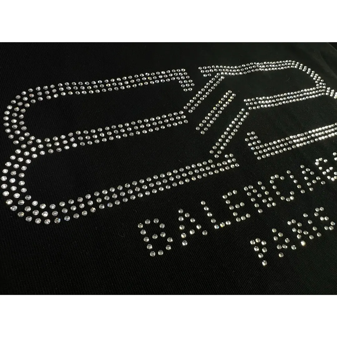 Balenciaga Black Cotton Logo Short Sleeve T-Shirt Street