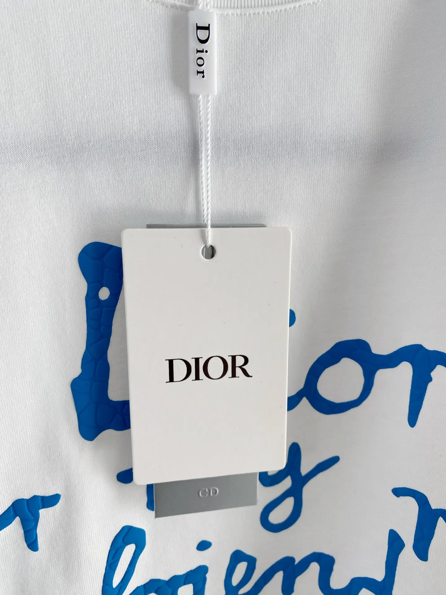 Dior 白色蓝色字母短袖T恤 清爽休闲