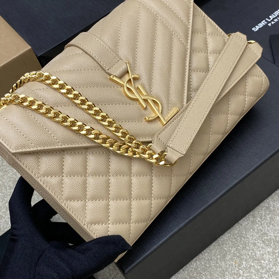 Beige Chain Bag Leather