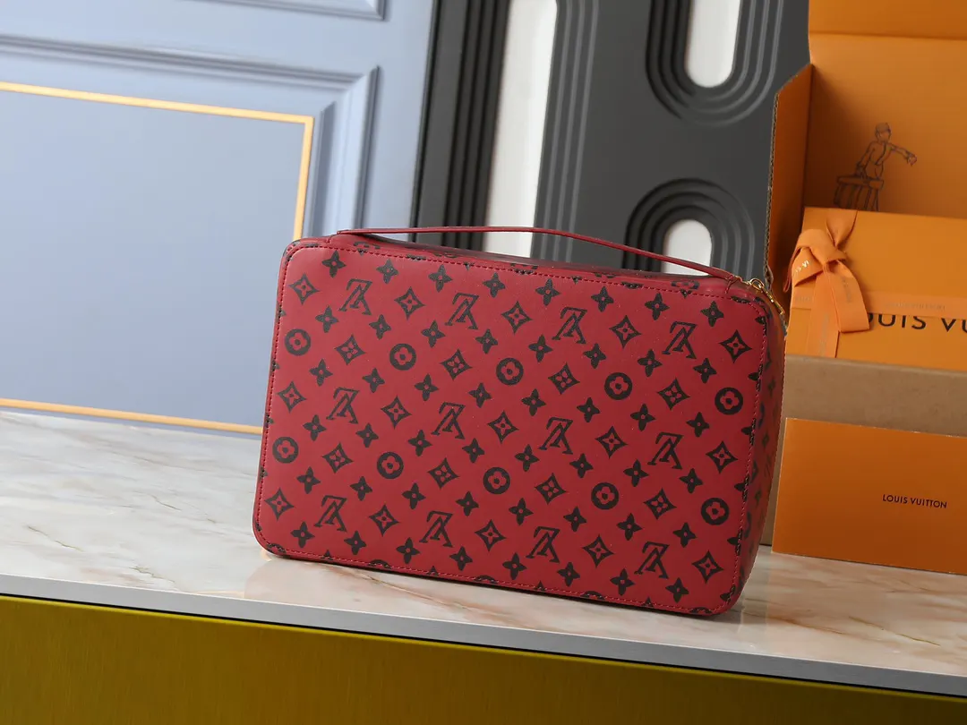 Red Monogram Organizer Pouch Travel