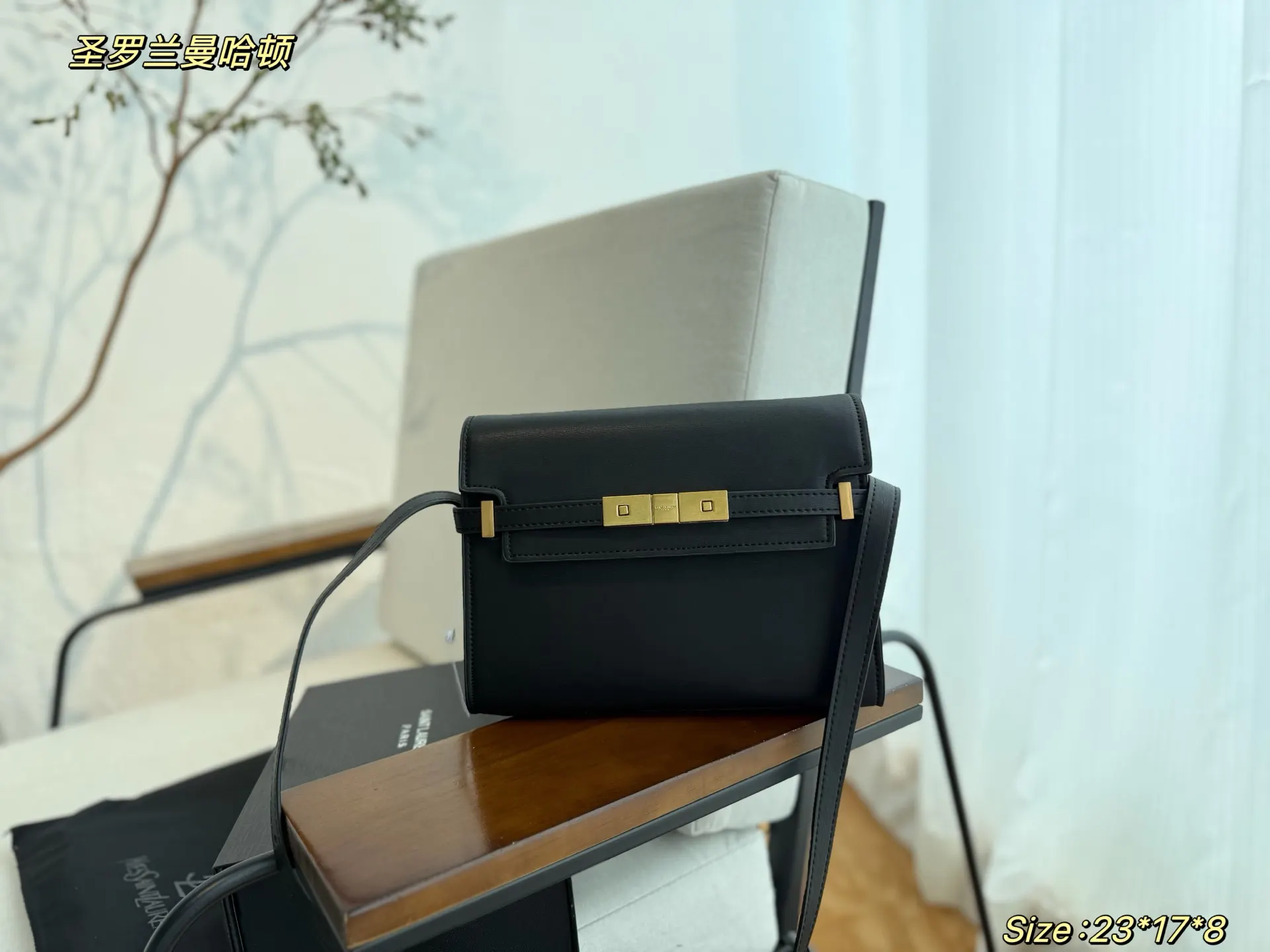 YSL Manhattan 牛皮 腋下包 復古腋下背款