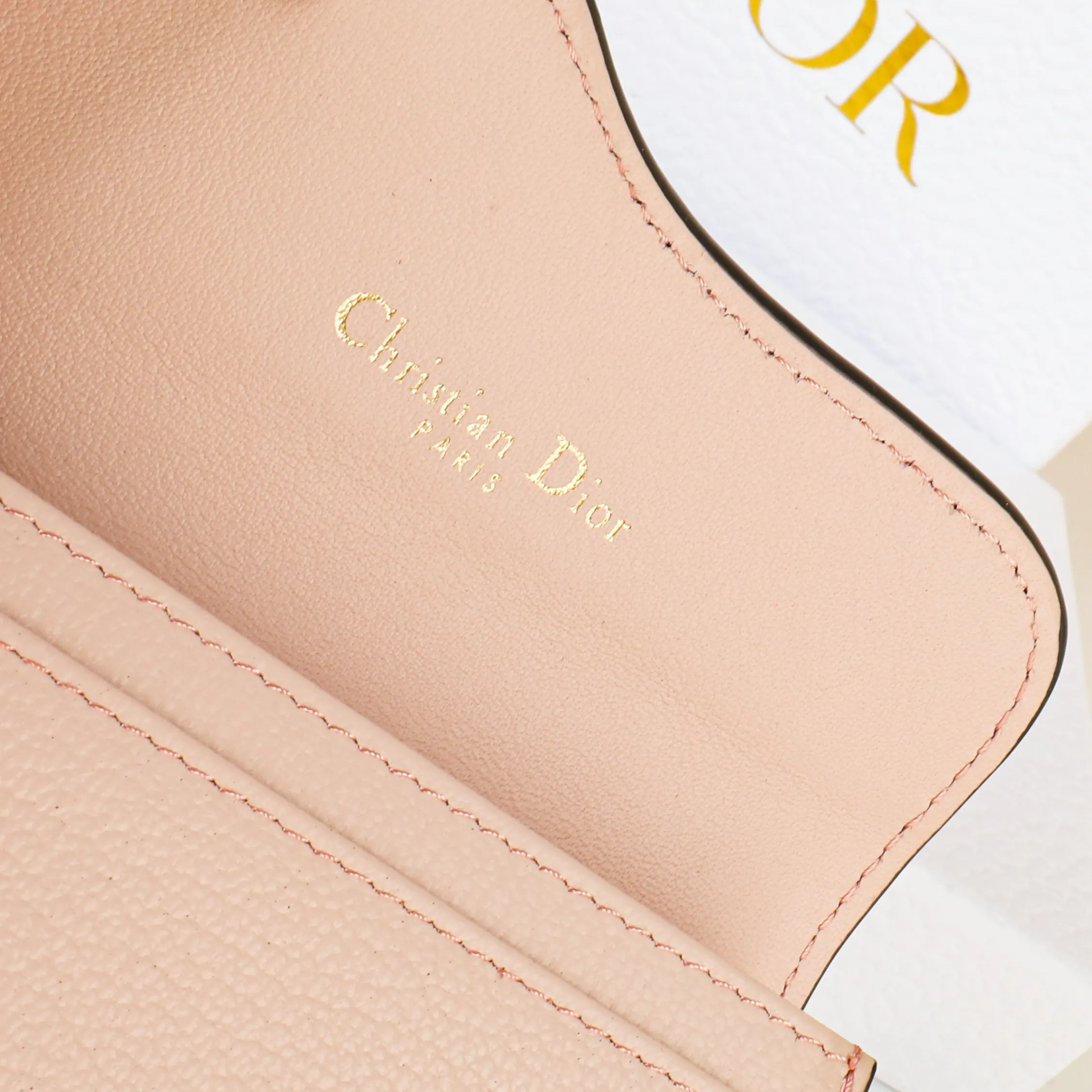 Dior Saddle 粉色 皮革 钱包