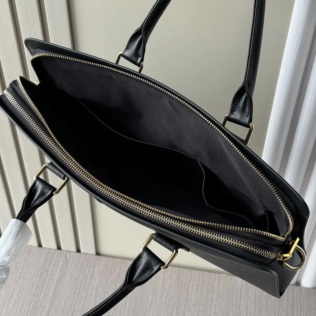 Prada Black Briefcase Business Commuter Leather