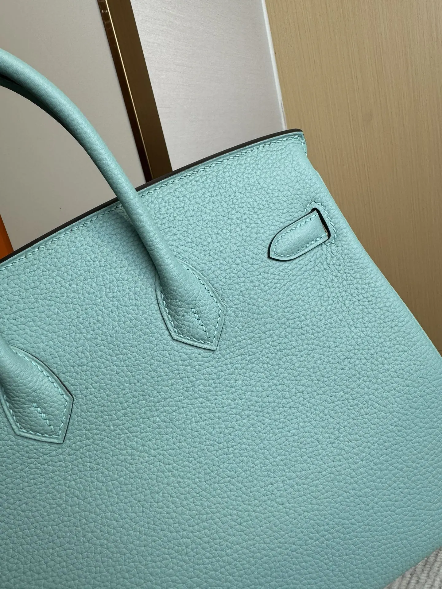 Birkin 铂金 进口Togo皮 马卡龙藍 金 手提包 通勤手提款