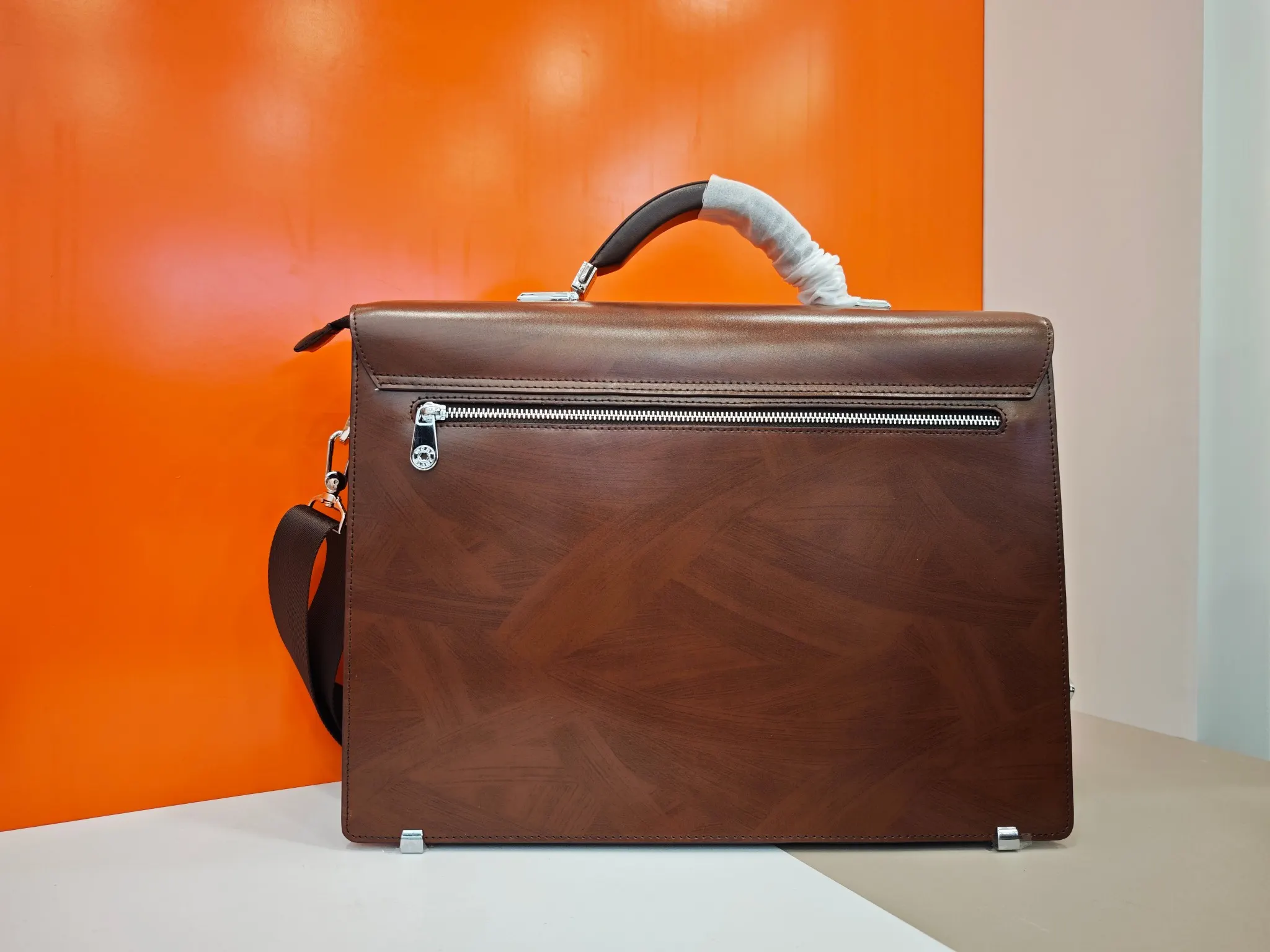 Brown Briefcase Business Commuter Leather