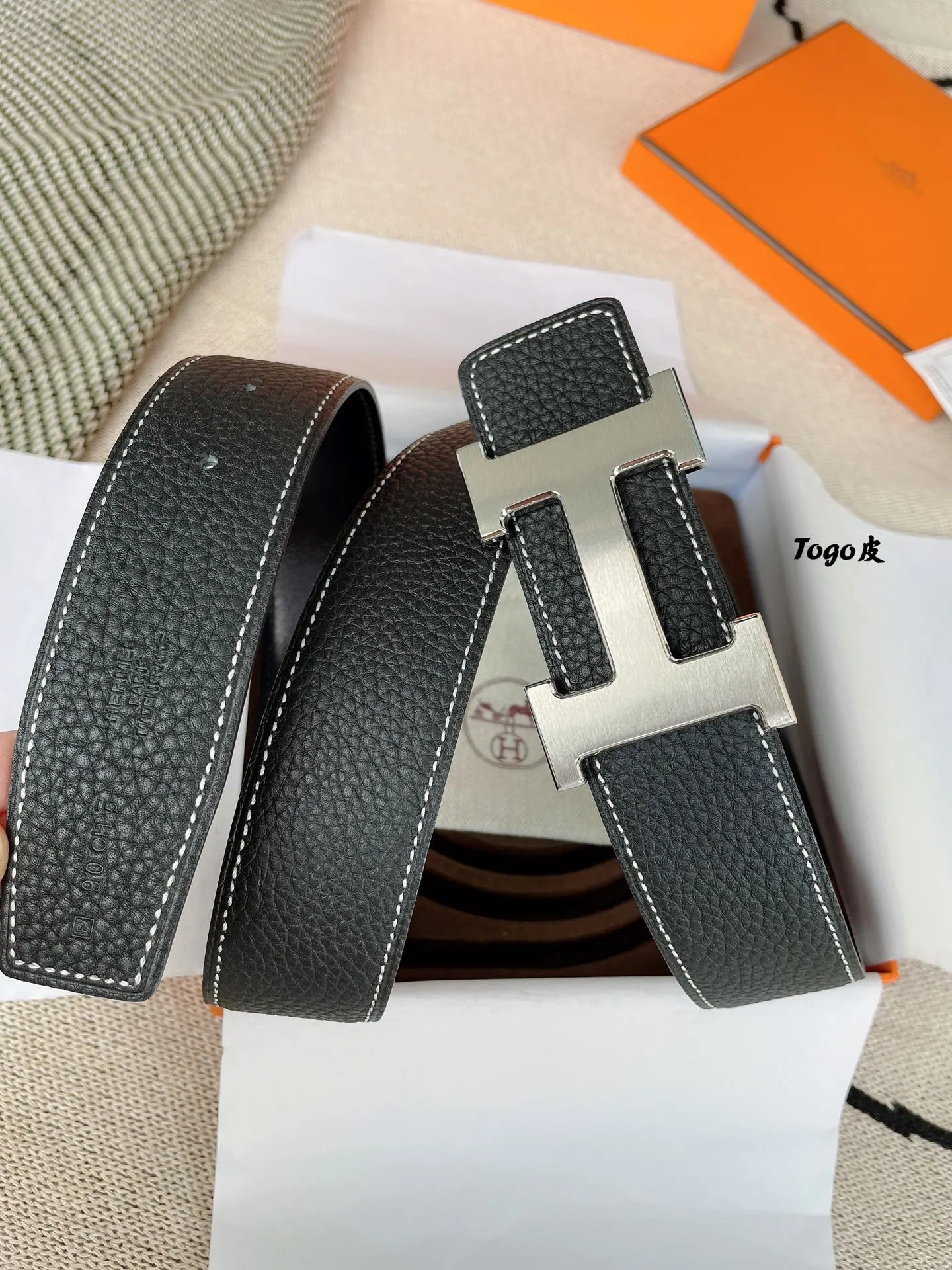 Hermès Togo牛皮 腰带 精致配饰