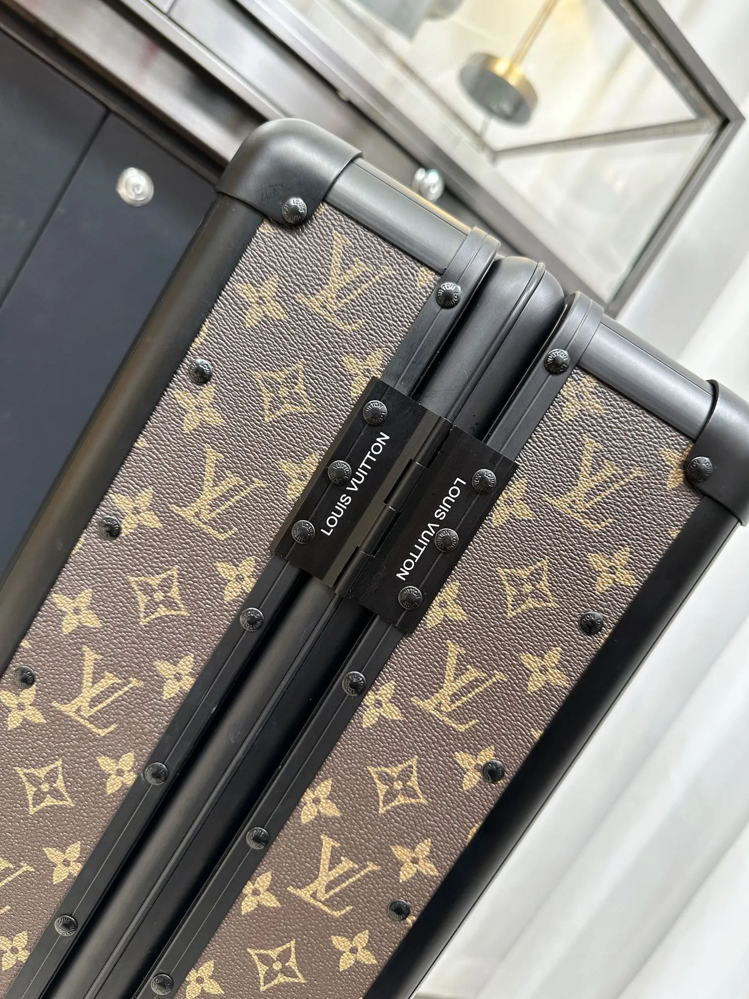Black Monogram Suitcase Travel Lightweight Classic