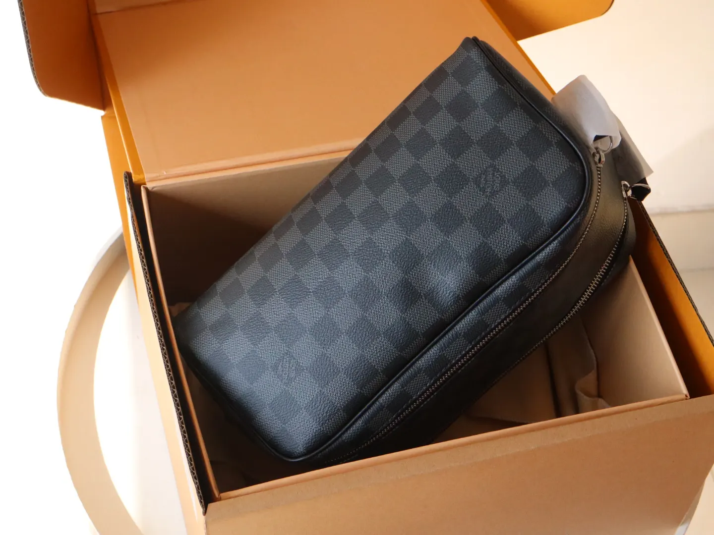 Monogram Cosmetic Pouch Leather