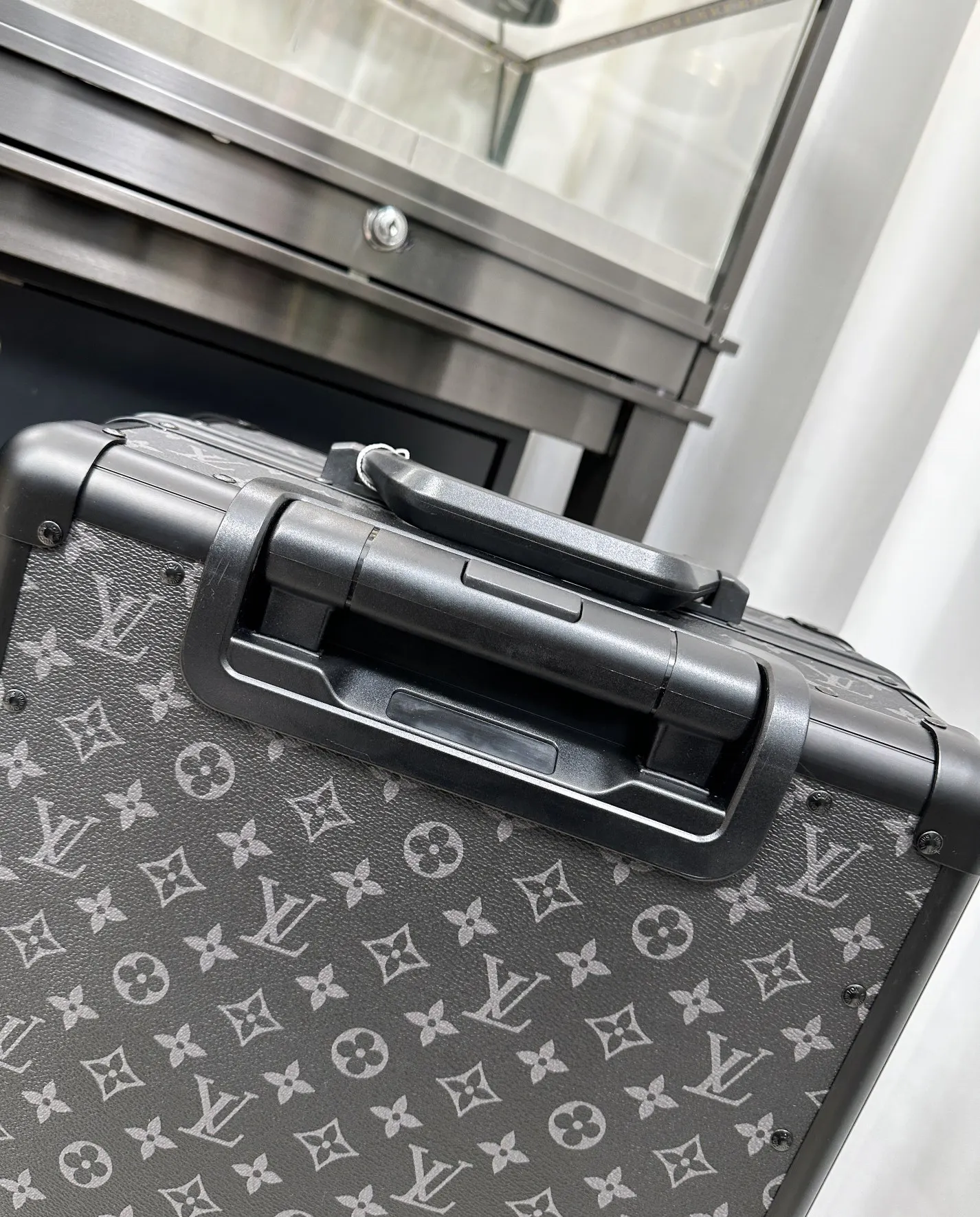 Black Monogram Suitcase Travel Lightweight Classic