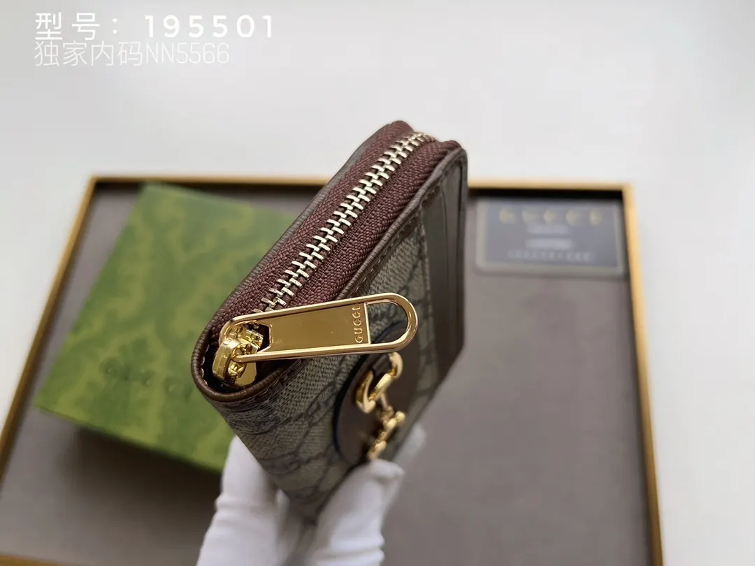 Gucci 棕色 皮革 錢包