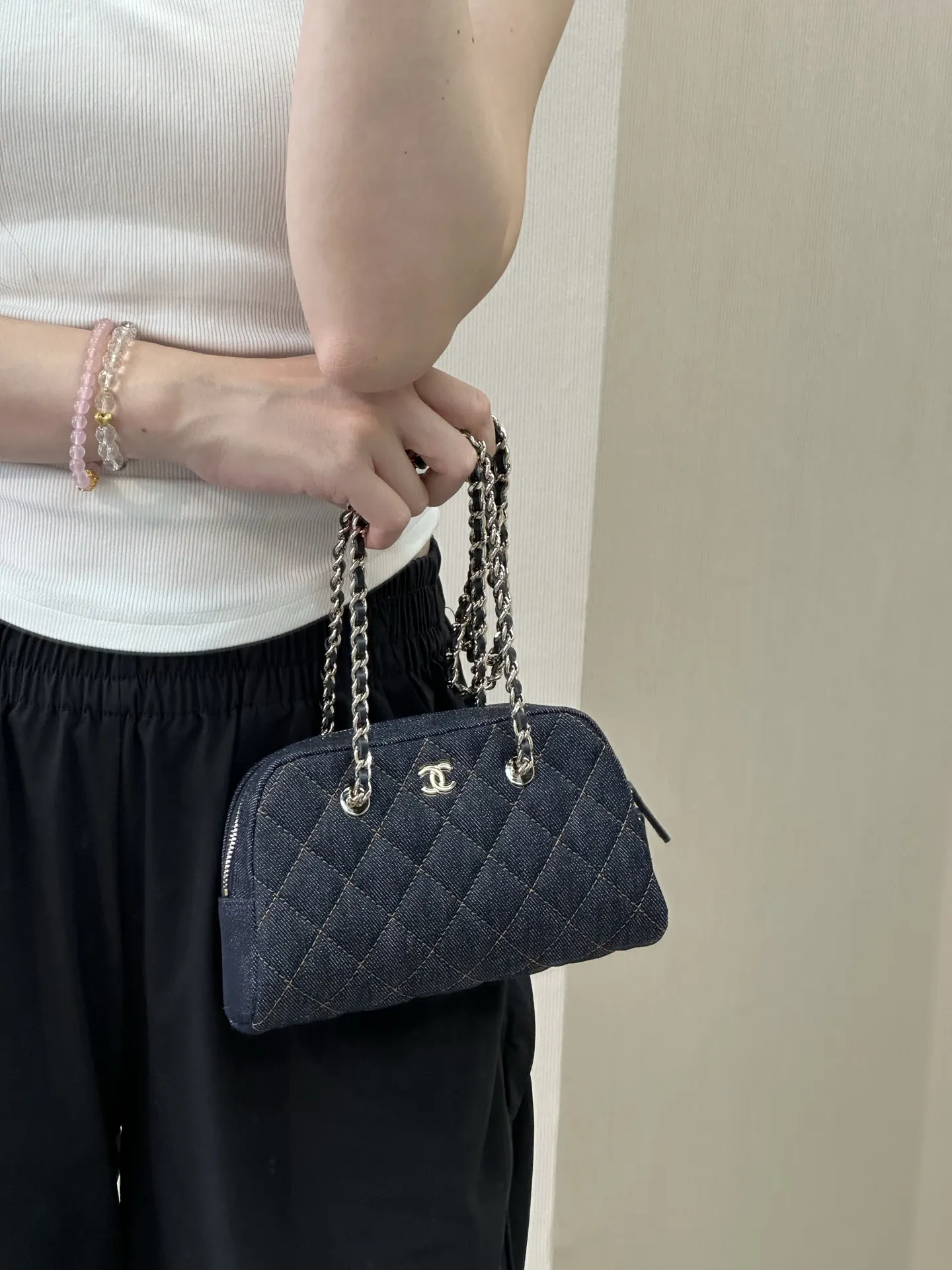 CHANEL 牛仔 丹宁 链条包 精致链条款